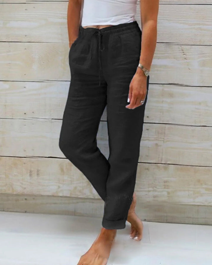 BreezeFlex™ - Casual Cotton Elastic Waist Summer Trousers