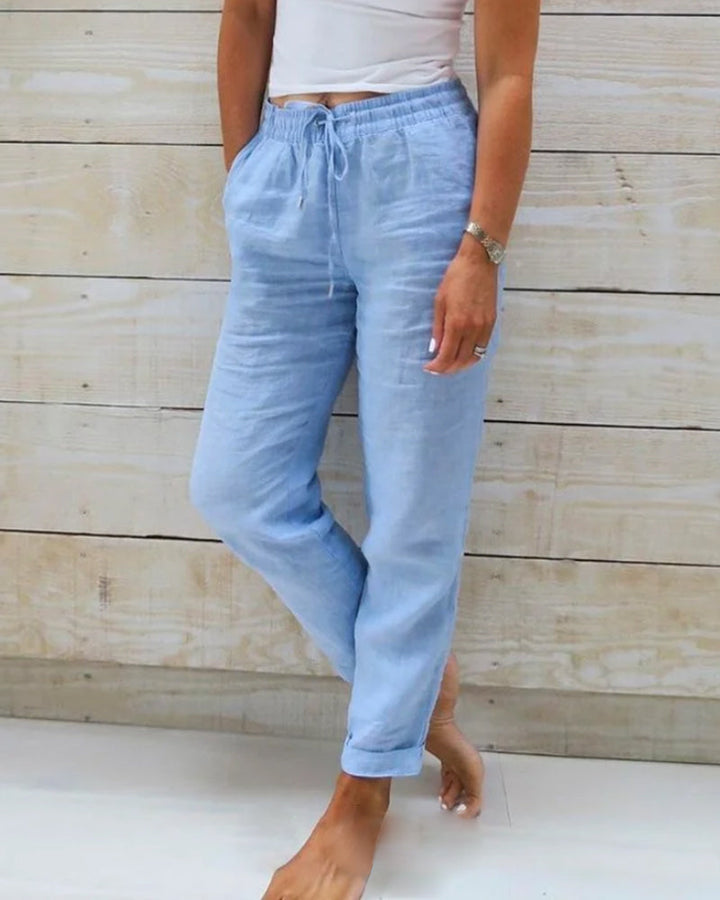 BreezeFlex™ - Casual Cotton Elastic Waist Summer Trousers