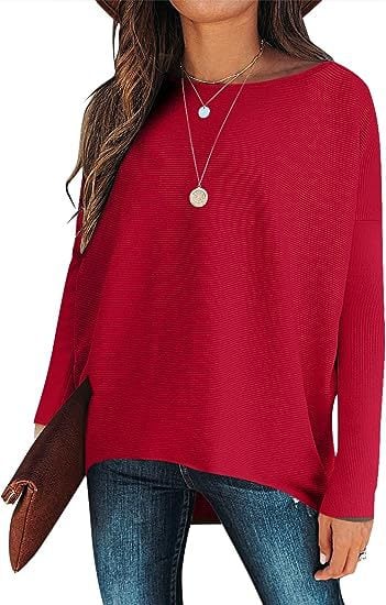 Ivy - Women's Oversized Irregular Pullover With Dolman Sleeves