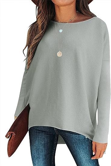 Ivy - Women's Oversized Irregular Pullover With Dolman Sleeves