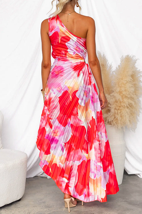 Sophie: One Shoulder Maxi Pleated Dress