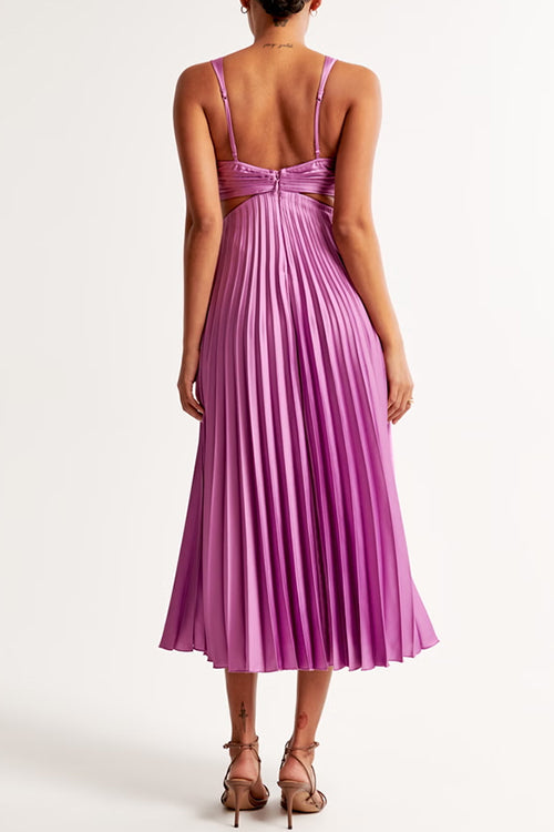 Gabrielle™ Neck Cut-Out Pleated Maxi Dress