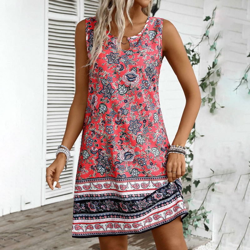 Claire - Vintage Ethnic Print Dress