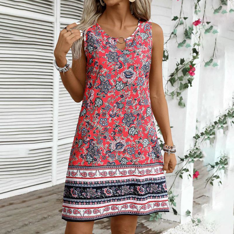 Claire - Vintage Ethnic Print Dress