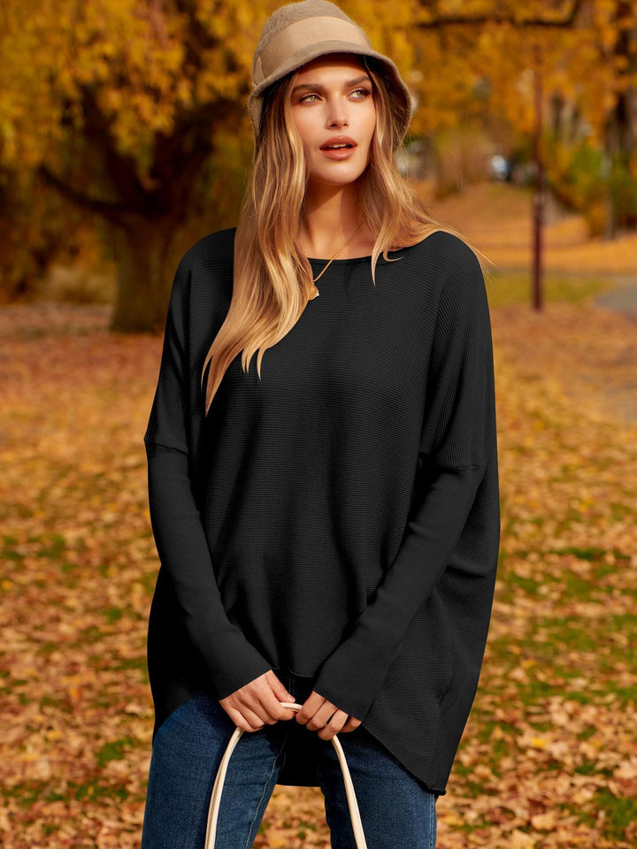 Ivy - Women's Oversized Irregular Pullover With Dolman Sleeves