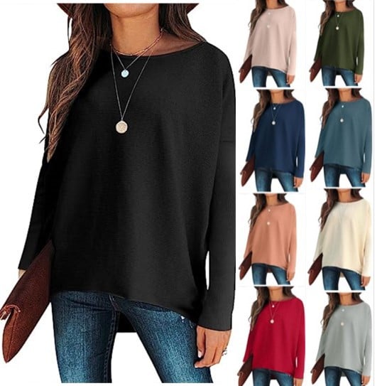 Ivy - Women's Oversized Irregular Pullover With Dolman Sleeves