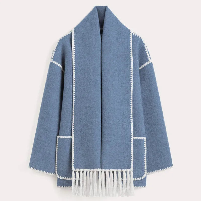 Julie - Fringed Scarf Jacket