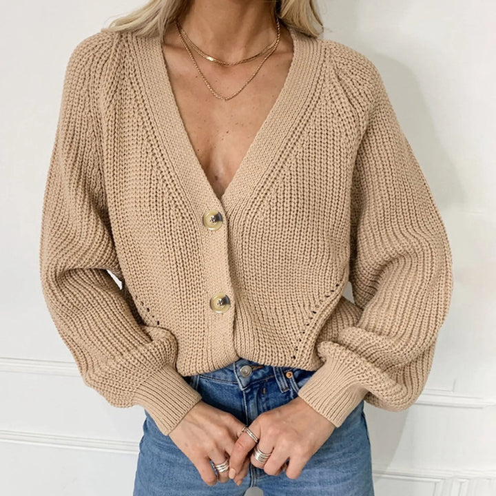 Amelhia - V-Neck Knitted Cardigan