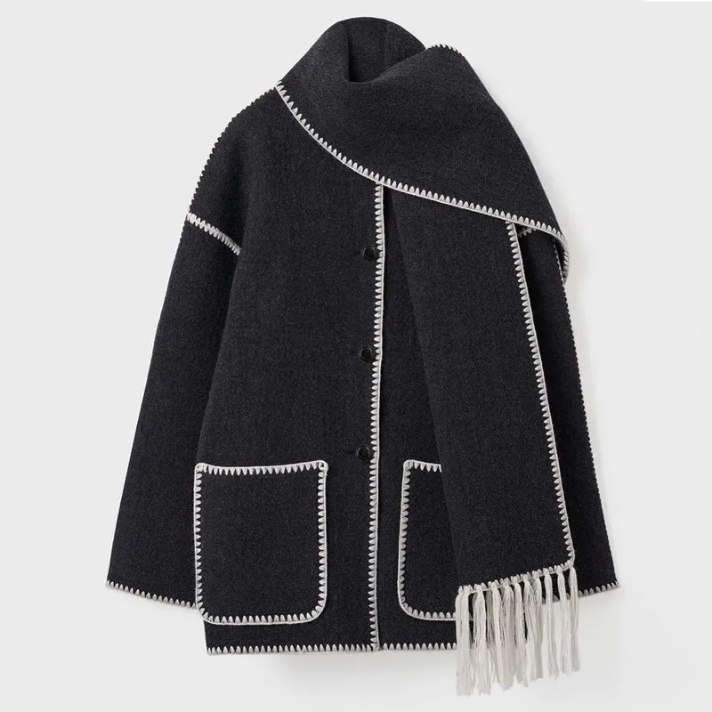 Julie - Fringed Scarf Jacket