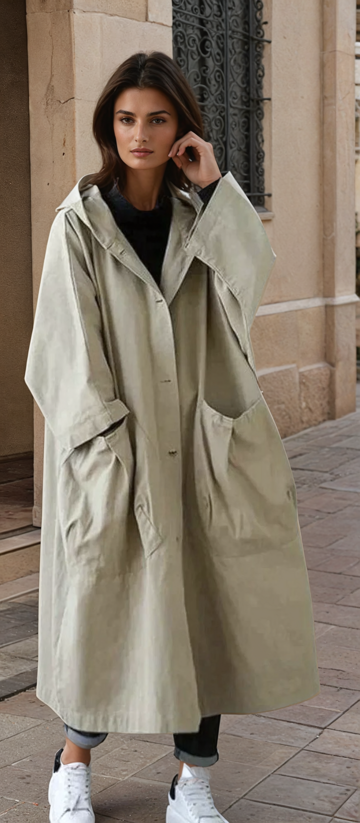 Tracy - Oversized Hooded Trench Coat