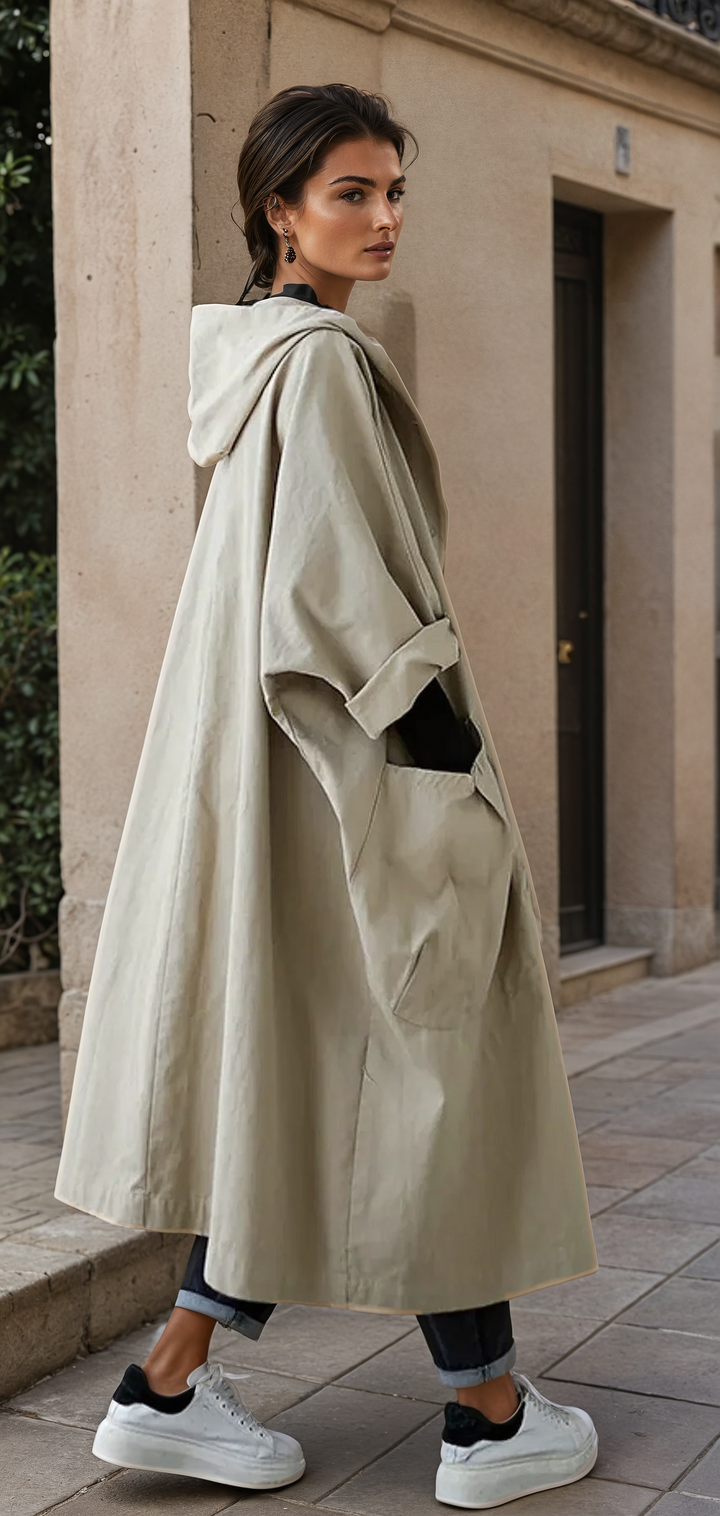 Tracy - Oversized Hooded Trench Coat