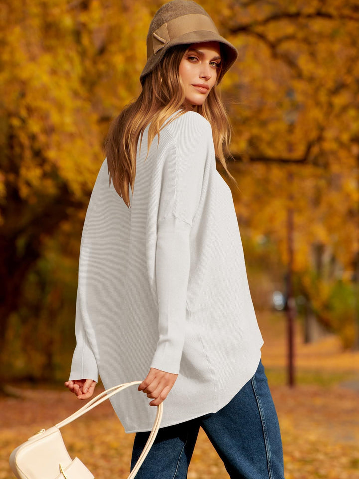 Ivy - Women's Oversized Irregular Pullover With Dolman Sleeves