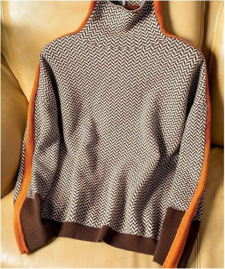 Amanda - Herringbone Turtleneck